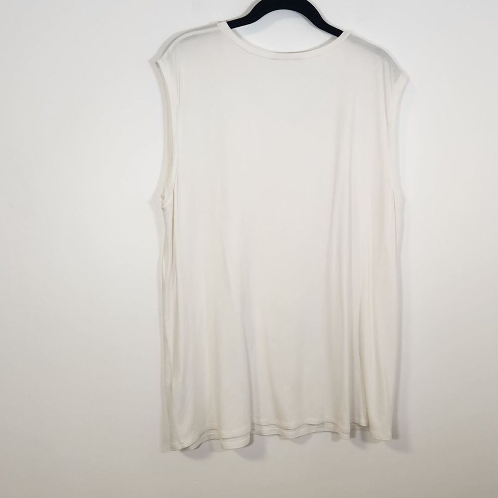 EILEEN FISHER White Loose Fit Tank Top LARGE (?) Size Tag Missing - Picture 3 of 8